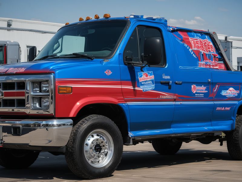 Professional truck painting and lettering workshop