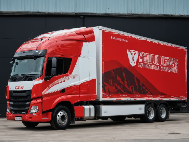 Custom painted truck with detailed lettering work