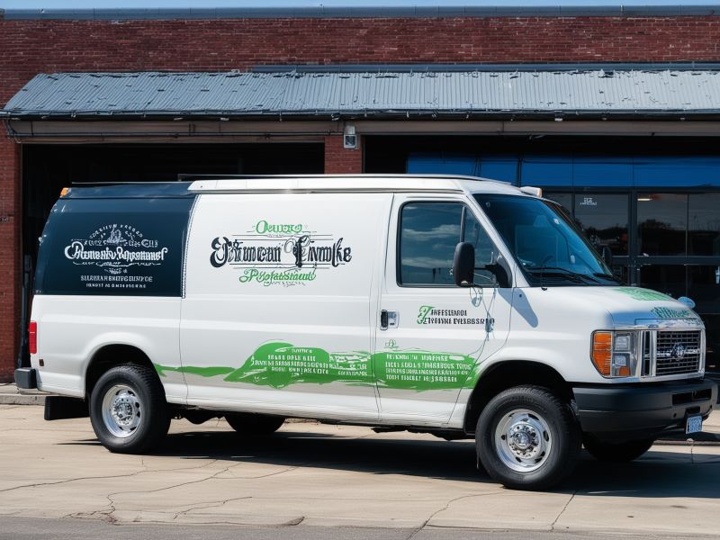 Pickup truck with professional paint job and custom lettering
